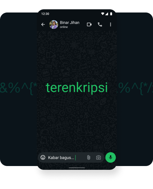 tangkapan layar telepon video yang terenkripsi secara end-to-end dari seorang pria yang menghubungi keluarganya melalui video