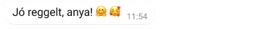 példa szövegbuborékra a whatsappon – jó reggelt, anya, hangulatjellel
