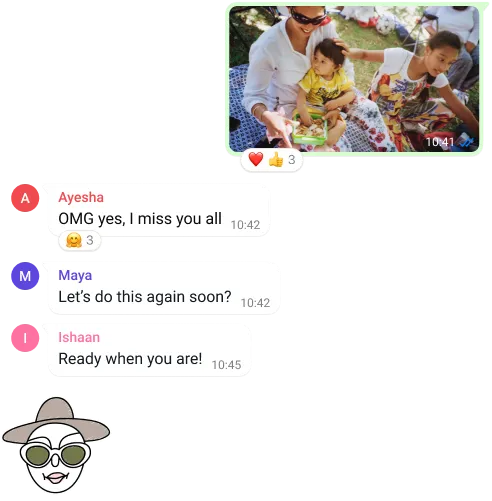 screenshot of whatsapp feature group conversation including photo and message exchange