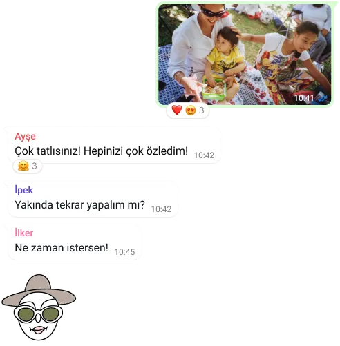 whatsapp’ta fotoğraf ve mesajların gönderildiği grup sohbeti özelliğinin ekran görüntüsü