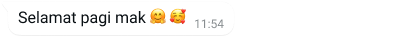contoh gelembung teks pada Whatsapp berbunyi selamat pagi ibu dengan emoji