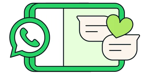 tablet mostrando balões de texto verdes representando o WhatsApp para iPad