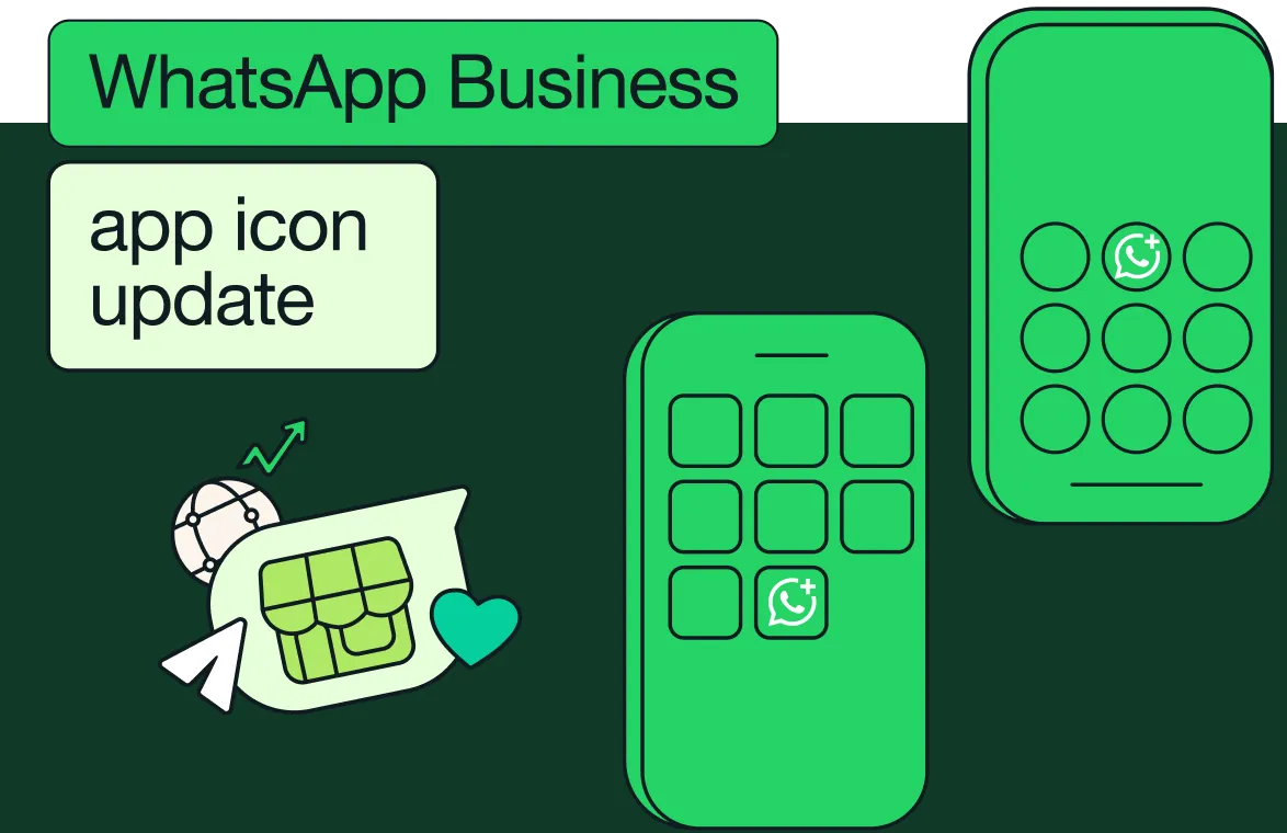 WhatsApp Business ऐप आइकन के अपडेट साइन की ग्राफ़िक इमेज