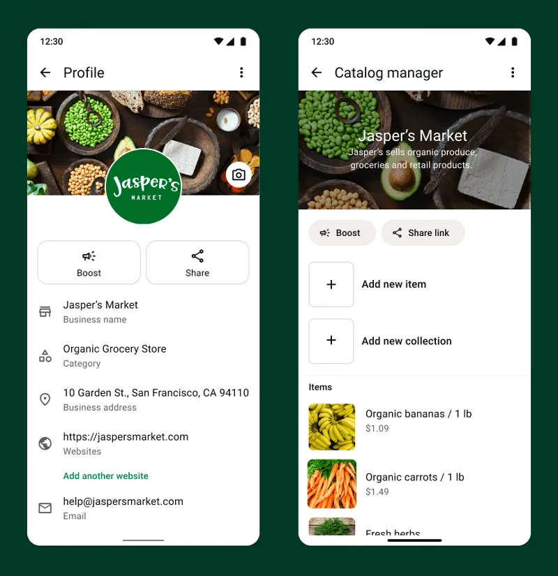 Un exemple d’image présentant un catalogue optimisé
