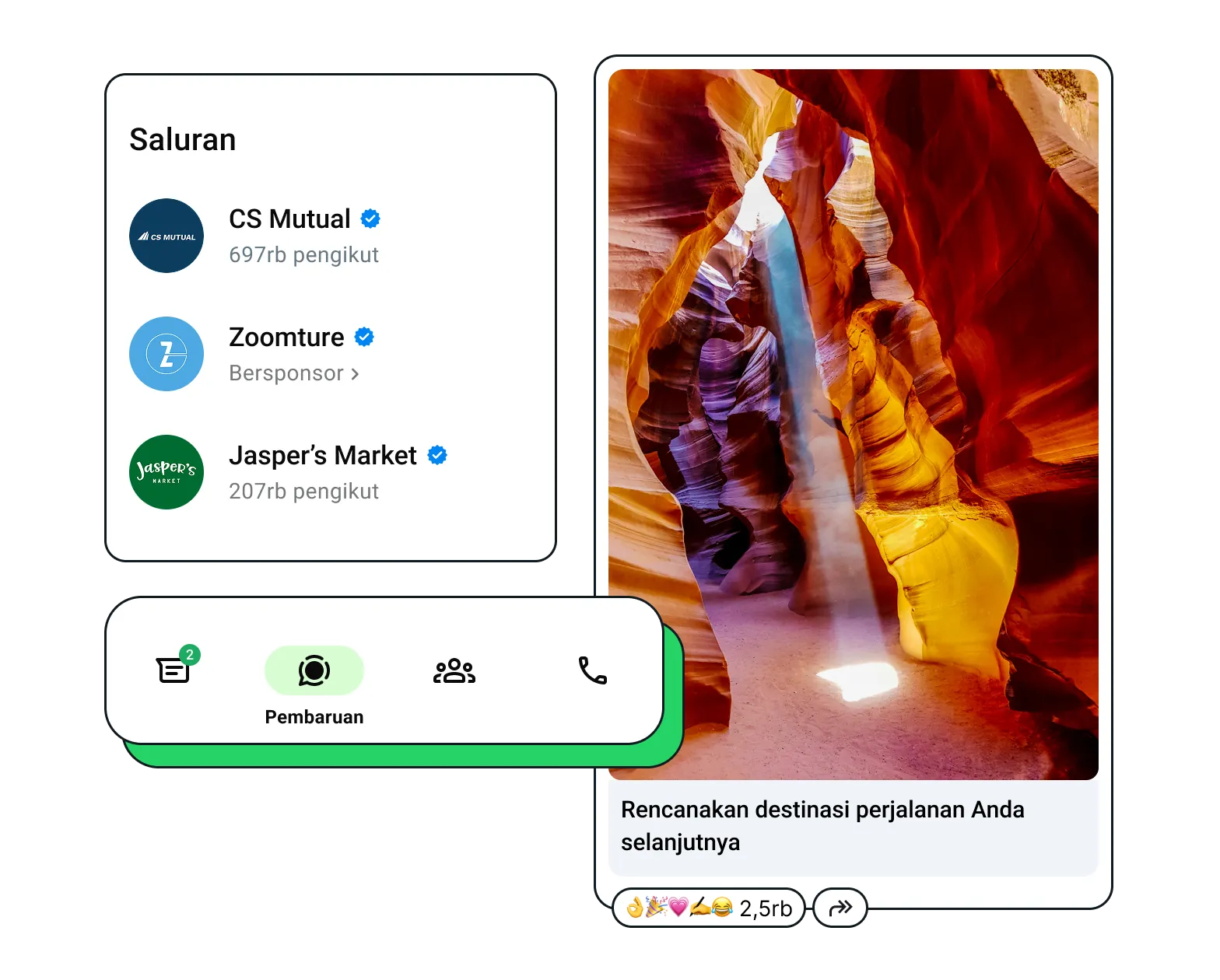 Contoh gambar saluran promosi Iklan WhatsApp