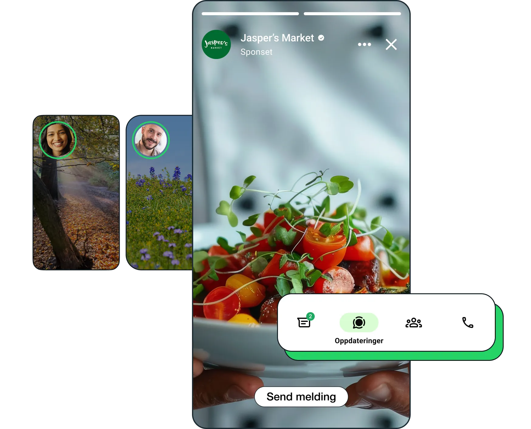 Et bildeeksempel på WhatsApp-annonser i Status