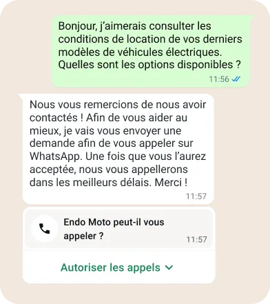 Illustration d’une conversation avec un prospect