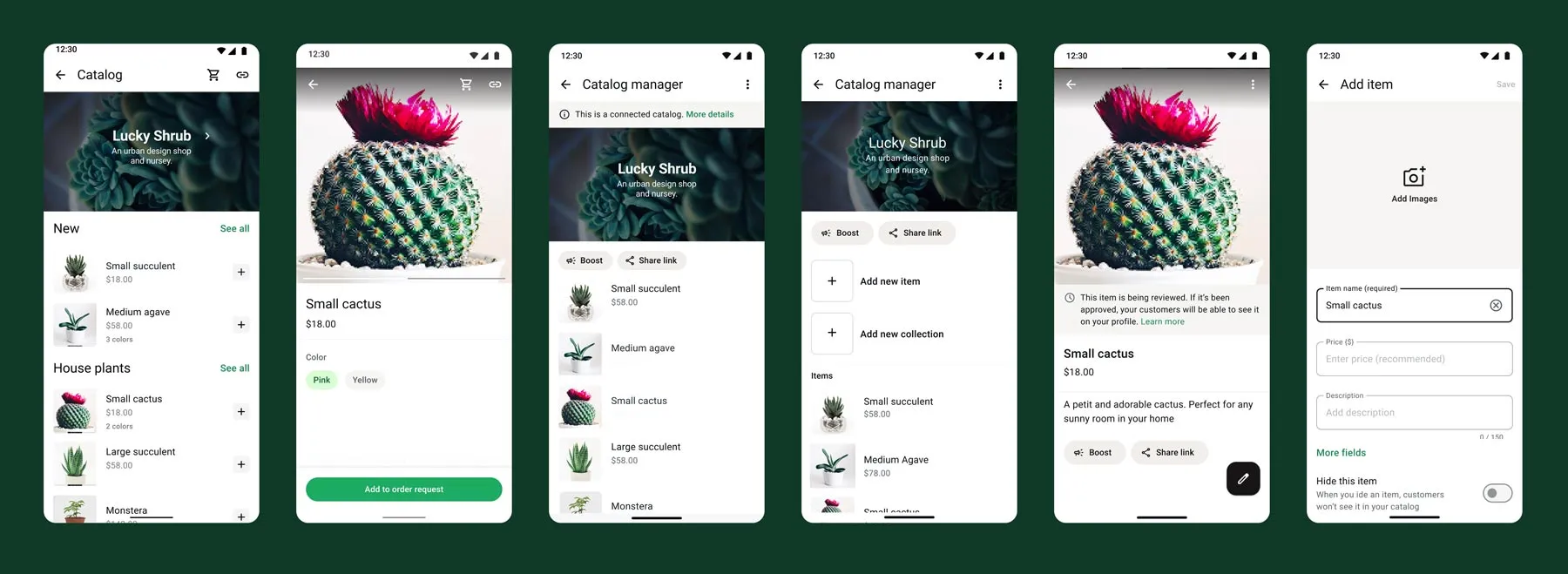 Exemples d’interfaces utilisateurs illustrant la possibilité d’ajouter toutes les photos de produits pertinentes