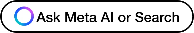 Search bar with 'Ask Meta AI or Search' text and a blue-purple gradient circular logo on the left.