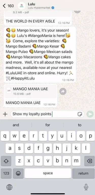 Un message marketing de LuLu Hypermarket