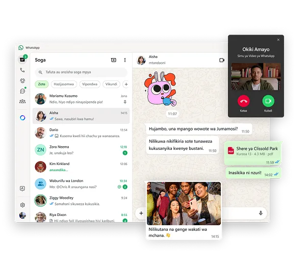Toleo la asili la Windows la WhatsApp linaloangazia mazungumzo ya video na uwezo anuwai wa ujumbe