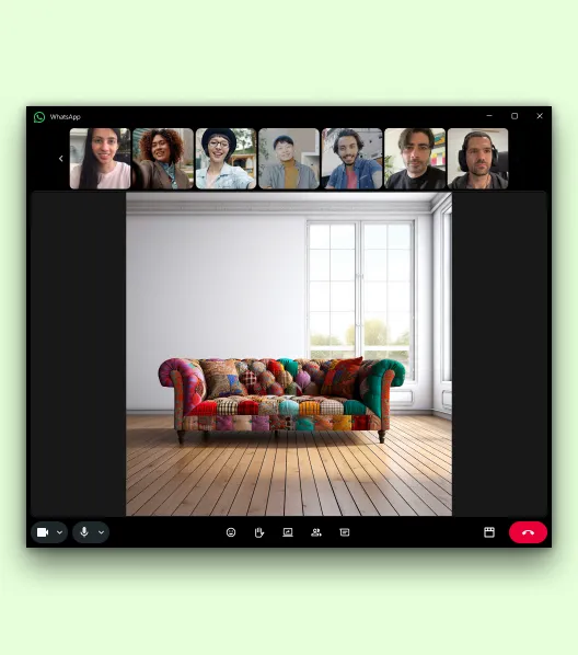 Murabbiyning desktop video chaqiruv ekrani namoyishi