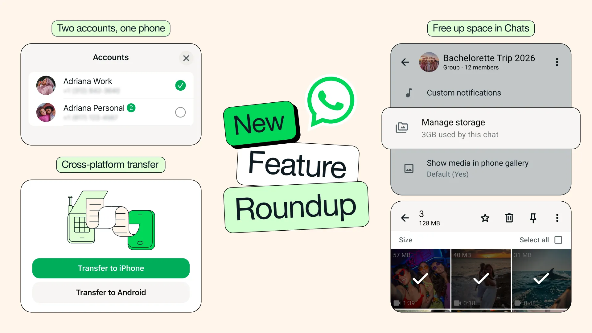 New Feature Roundup: Free up space, multiple accounts, cross-platform transfer and more